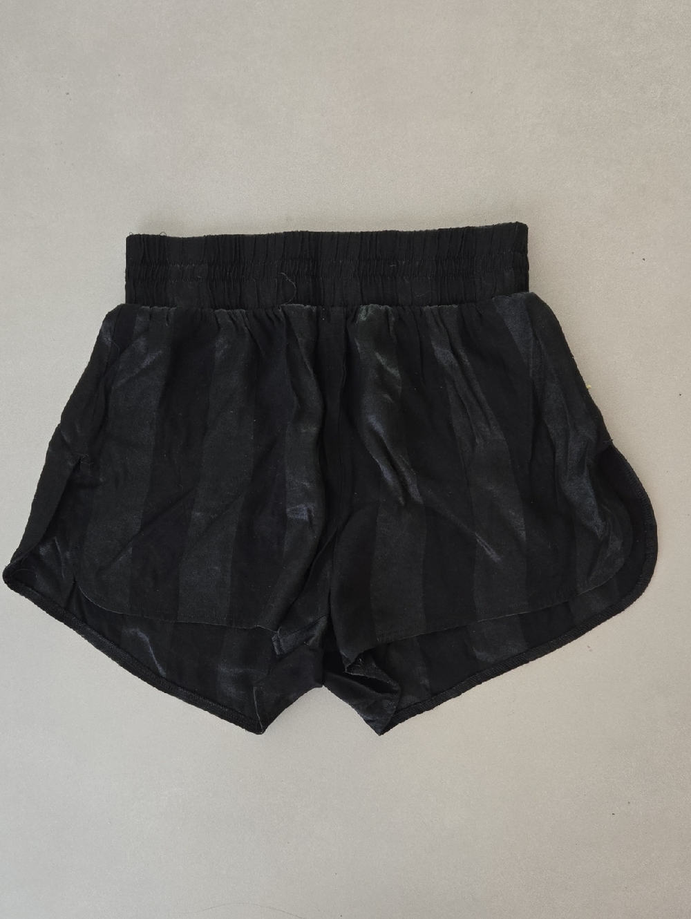 Victoria’s Secret Black Satin Striped Elastic Sleep Shorts Size XS